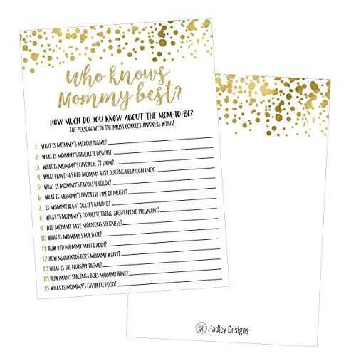 Baby Shower Games | Who Knows Mommy Best